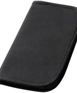 Zip Closure Black Travel Wallet