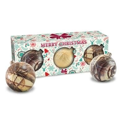 Marble chocolate decorated baubles