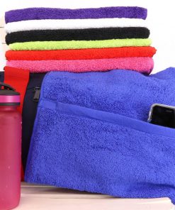 Embroidered Towel with Pocket