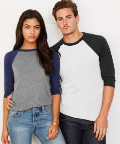 Unisex 3/4 Sleeve Baseball Tee