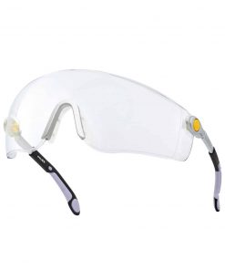 Delta Plus Single Lens Protective Glasses Polycarbonate single lens glasses. Nylon arms. UV 400 anti-mst and anti-scratch. Ultra violet filters.